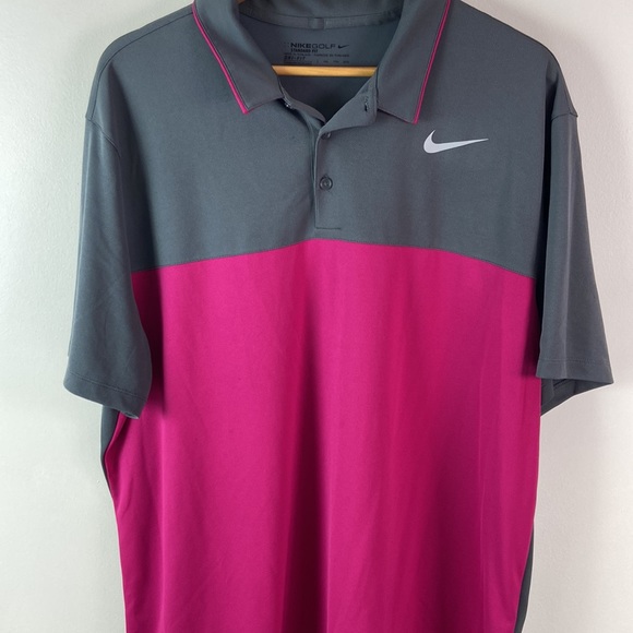Nike Dri-Fit Pink and Gray Athletic Polo - XXL - Picture 2 of 7